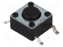 Microswitch TACT; SPST-NO; Pos: 2; 0.05A/12VDC; SMT; none; 1.6N
