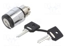 Switch: rotary with key; Stabl.pos: 2; 22mm; black; Illumin: none