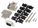 D-Sub; PIN: 9; plug; male; soldering; for cable; black