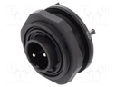 Connector: circular; socket; male; PIN: 2; 12A; 277V; IP68,IP69K