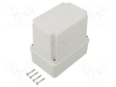 Enclosure: junction box; wall mount; plastic; grey