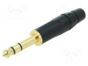 Plug; Jack 6,35mm; male; stereo; straight; for cable; soldering