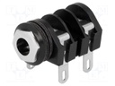 Socket; Jack 6,35mm; female; mono; angled 90°; for panel mounting