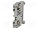 Splice terminal: rail; 0.08÷2.5mm2; ways: 1; terminals: 2; grey