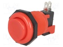 Switch: push-button; Pos: 2; SPDT; 10A/250VDC; red; Illumin: none