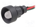 Indicator: LED; recessed; 12÷24VDC; 12÷24VAC; Cutout: Ø13mm; IP20