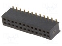 Socket; pin strips; female; PIN: 24; straight; 1.27mm; SMT; 2x12