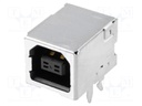Socket; USB B; on PCBs; THT; PIN: 4; angled 90°; USB 2.0