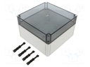 Enclosure: multipurpose; X: 180mm; Y: 182mm; Z: 111mm; PK; light grey