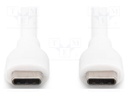 Cable; USB 2.0; USB C plug,both sides; nickel plated; 0.5m; white
