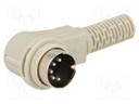 Plug; DIN; male; PIN: 5; Layout: 180°; angled 90°; for cable