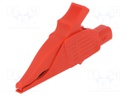 Crocodile clip; 32A; 1kVDC; red; Grip capac: max.30mm