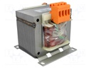 Transformer: mains; 250VA; 400VAC; 24V; Leads: terminal block; IP00
