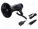 Signaller: magaphone; voice message,siren; black; ABS; 90W