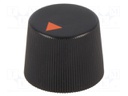 Knob; with pointer; thermoplastic; Shaft d: 4mm; Ø16.4x12.3mm