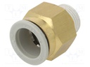 Push-in fitting; threaded,straight; R 3/8"; outside; -1÷10bar