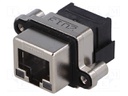 Socket; RJ45; UL94V-0; IP67; THT; for panel mounting; angled 90°