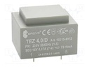 Transformer: encapsulated; 4VA; 230VAC; 15V; 266.6mA; Mounting: PCB