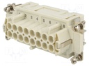 Connector: HDC; contact insert; female; S-EP; PIN: 16; 16+PE; 16A