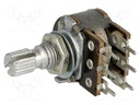 Potentiometer: shaft; single turn; 1kΩ; 100mW; ±20%; PCB,on panel