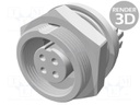 Connector: circular; socket; female; PIN: 4; gold-plated; 3A; IP65