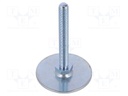 Foot of pin; Base dia: 60mm; M10; steel; Plunger length: 80mm