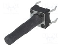 Microswitch TACT; SPST-NO; Pos: 2; 0.05A/12VDC; THT; none; 1.6N