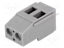 PCB terminal block; angled 90°; 5mm; ways: 2; on PCBs; 2.5mm2; 20A