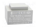 Transformer: encapsulated; 10VA; 230VAC; 10.5V; 10.5V; 476.1mA