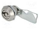 Lock; zinc and aluminium alloy; 21mm; nickel