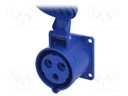 Connector: AC supply; socket; female; 32A; 230VAC; IEC 60309; IP54