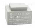 Transformer: encapsulated; 10VA; 230VAC; 6V; 1666.6mA; IP00; 280g