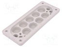 Multigate grommet; light grey; Holes no: 17; -40÷90°C; UL94V-0