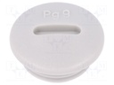 Stopper; PG9; IP54; Mat: polyamide; light grey