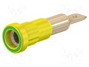 Socket; 4mm banana; 25A; 30VAC; 60VDC; yellow-green; gold-plated
