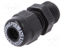 Cable gland; with thread PG; PG7; IP68; Mat: polyamide; black
