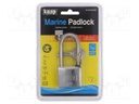 Padlock; Width: 40mm; stainless steel; gates,garages,cabinets