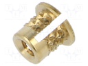 Threaded insert; brass; M2,5; L: 4.8mm