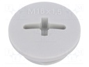 Stopper; M16; IP54; Mat: polyamide; light grey
