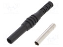 Socket; 4mm banana; 19A; black; on cable; insulated; 2.5mm2