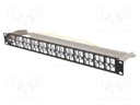 Patch panel; black; Number of ports: 48; rack 19"; RACK; Height: 1U