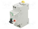 RCBO breaker; Inom: 25A; Ires: 30mA; Poles: 1+N; 230VAC; IP20; RCBO