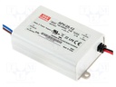 Power supply: switched-mode; LED; 25.2W; 12VDC; 2.1A; 90÷264VAC
