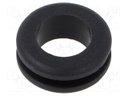 Grommet; black; UL94HB; TPR