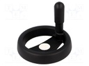 Knob; with handle; H: 37mm; Ømount.hole: 10mm; black; 0÷80°C
