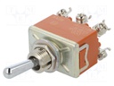 Switch: toggle; Pos: 2; DPDT; ON-(ON); 15A/250VAC; 15A/30VDC