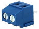 PCB terminal block; angled 90°; 3.81mm; ways: 2; on PCBs; 1.5mm2