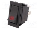 ROCKER; SPST; Pos: 2; OFF-ON; 20A/12VDC; black; LED 12VDC,point