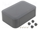 Enclosure: with panel; PF; X: 125mm; Y: 85mm; Z: 35mm; ABS; dark grey