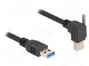 Cable; USB A plug,USB B angled plug; 1m; black; 26AWG,27AWG